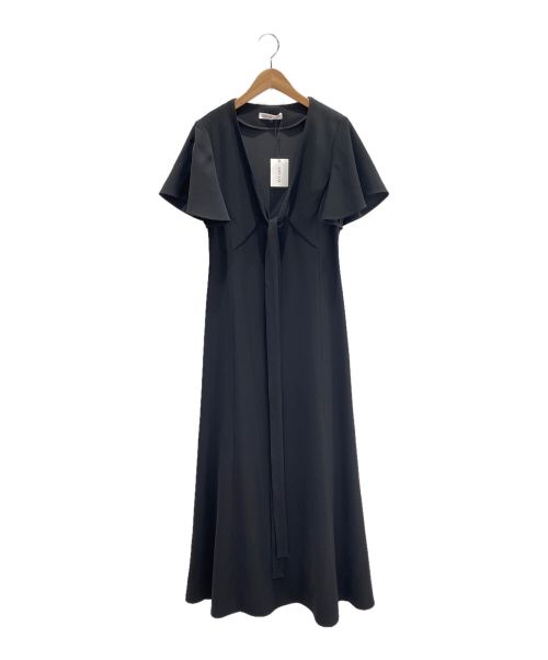 ADEAM（アディアム）ADEAM (アディアム) フロントリボンロングドレス ブラック サイズ:40の古着・服飾アイテム