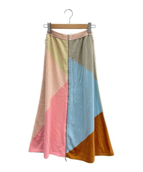 CHANEL（シャネル）CHANEL (シャネル) フロントジップカシミヤスカート マルチカラー サイズ:38の古着・服飾アイテム