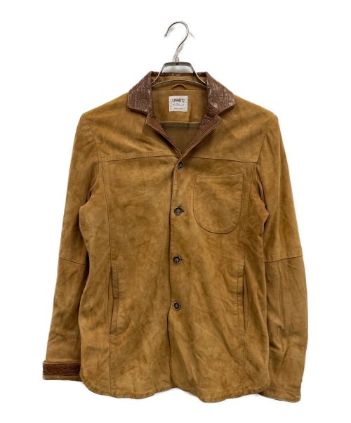 EMMETI（エンメティ）EMMETI (エンメティ) クロコ切替スウェードジャケット ブラウン サイズ:44の古着・服飾アイテム