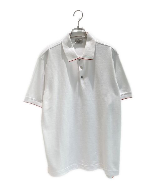 HERMES（エルメス）HERMES (エルメス) メタルボタンパイピングポロシャツ ホワイト サイズ:XLの古着・服飾アイテム