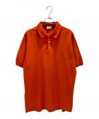 HERMES（）の古着「メタルボタンパイピングポロシャツ」｜オレンジ