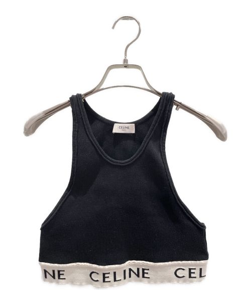 CELINE（セリーヌ）CELINE (セリーヌ) リブロゴベアトップ ブラック サイズ:Mの古着・服飾アイテム