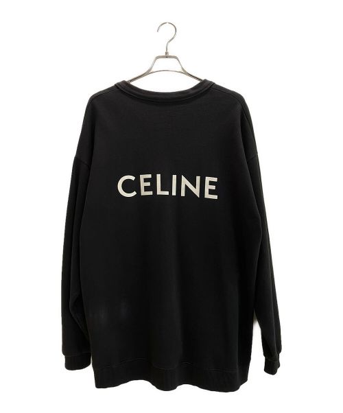 CELINE（セリーヌ）CELINE (セリーヌ) バックロゴオーバーサイズカーディガン ブラック サイズ:Mの古着・服飾アイテム