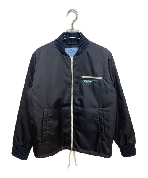 PRADA（プラダ）PRADA (プラダ) ロゴプレートナイロンジャケット ブラック サイズ:38の古着・服飾アイテム