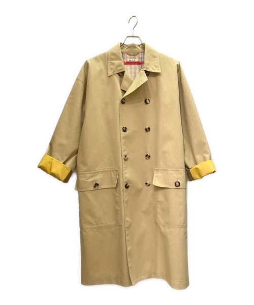 MARNI（マルニ）MARNI (マルニ) ゴム引きコート ベージュ×イエロー サイズ:48の古着・服飾アイテム