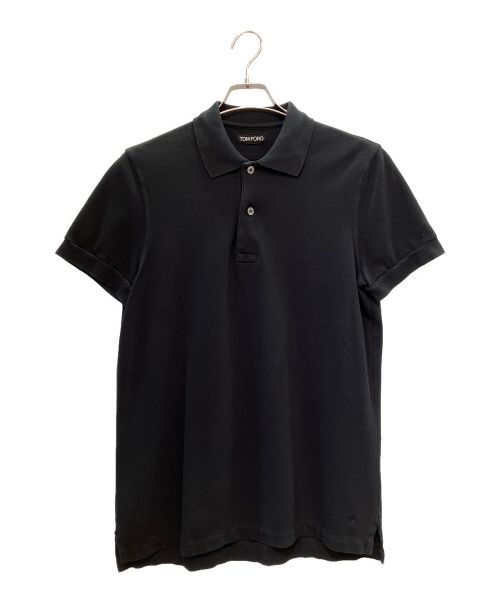 TOM FORD（トムフォード）TOM FORD (トムフォード) ワンポイントロゴ半袖ポロシャツ ブラック サイズ:46の古着・服飾アイテム