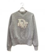 Christian Diorクリスチャン ディオール）の古着「ERLロゴ刺繍 ニット セーター」｜シルバー