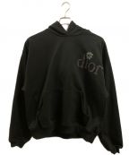Christian Diorクリスチャン ディオール）の古着「フラワーロゴ刺繍スウェットパーカー」｜ブラック