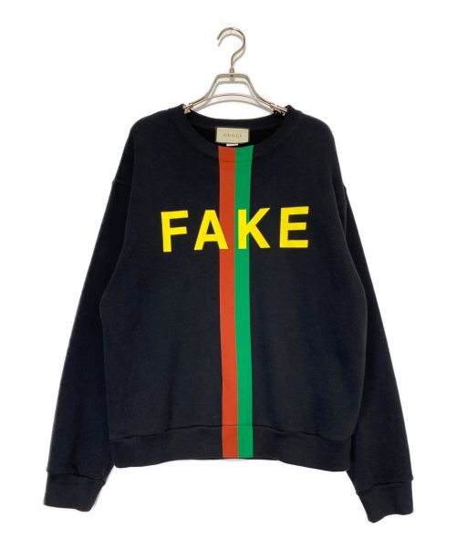 GUCCI（グッチ）GUCCI (グッチ) Fake/Not Print Sweatshirt ブラック サイズ:Sの古着・服飾アイテム