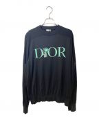 Christian Diorクリスチャン ディオール）の古着「フローラルニット」｜ブラック