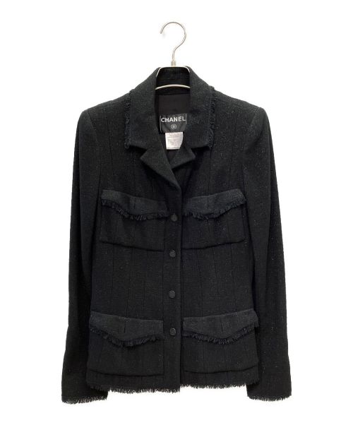 CHANEL（シャネル）CHANEL (シャネル) ツイードジャケット ブラック サイズ:36の古着・服飾アイテム