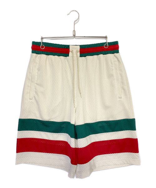 GUCCI（グッチ）GUCCI (グッチ) Bermuda Shorts ベージュ×レッド サイズ:Mの古着・服飾アイテム