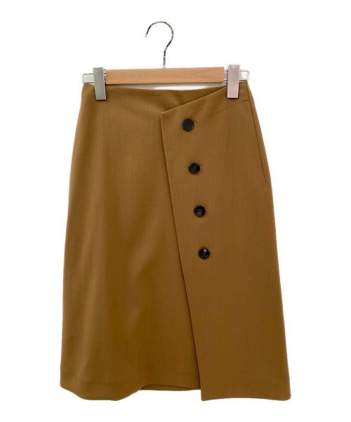 JIL SANDER（ジルサンダー）JIL SANDER (ジルサンダー) アシンメトリーボタンスカート ブラウン サイズ:32の古着・服飾アイテム