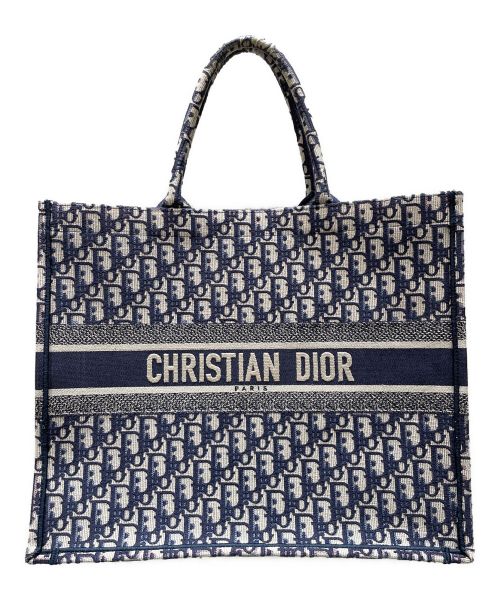 Christian Dior（クリスチャン ディオール）Christian Dior (クリスチャン ディオール) BOOK TOTE LARGE/ブックトート  ラージ ネイビー サイズ:LARGE/ラージの古着・服飾アイテム
