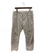 Christian Diorクリスチャン ディオール）の古着「オブリーク コットンデニム パンツ」｜グレー×ホワイト