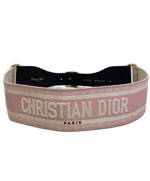 Christian Dior（クリスチャン ディオール）Christian Dior (クリスチャン ディオール) エンブロイダリーベルト ピンクの古着・服飾アイテム