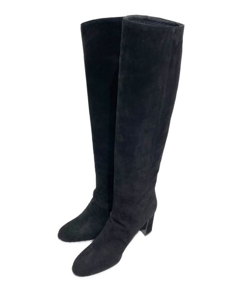 HERMES（エルメス）HERMES (エルメス) スウェードロングブーツ ブラック サイズ:36の古着・服飾アイテム