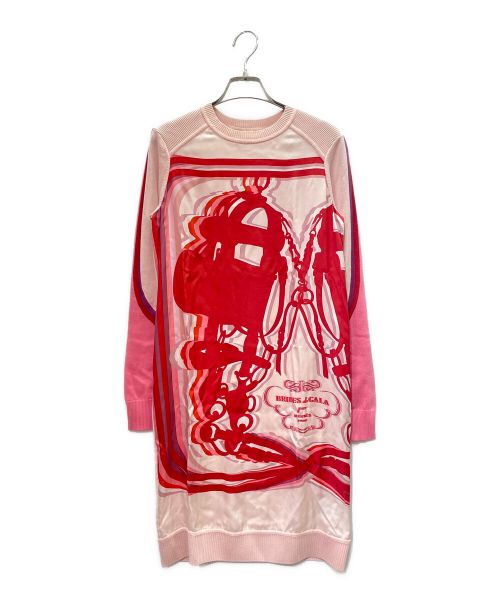 HERMES（エルメス）HERMES (エルメス) ツイルレーヌ ロングスリーブ ワンピース ピンク サイズ:34 未使用品の古着・服飾アイテム