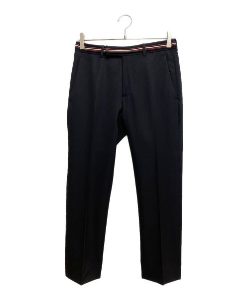 DIOR HOMME（ディオール オム）DIOR HOMME (ディオール オム) Stripe Belt Trousers Pants(ストライプベルトトラウザーズパンツ） ブラック サイズ:44の古着・服飾アイテム