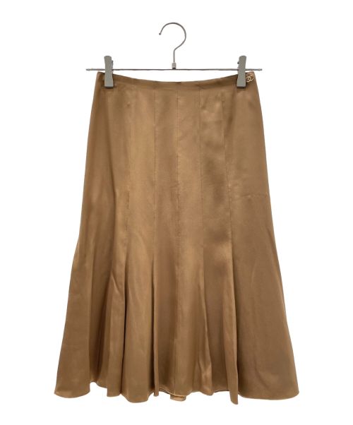 CHANEL（シャネル）CHANEL (シャネル) Coco Mark Silk Skirt ゴールド サイズ:34の古着・服飾アイテム