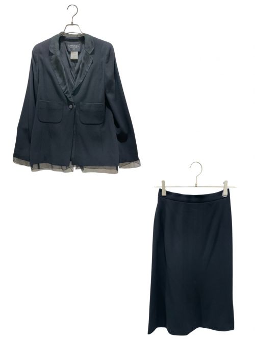 CHANEL（シャネル）CHANEL (シャネル) セットアップスーツ ブラック サイズ:36の古着・服飾アイテム