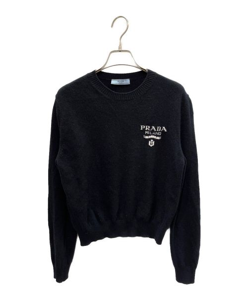 PRADA（プラダ）PRADA (プラダ) カシミアxウール セーター ネイビー サイズ:36の古着・服飾アイテム