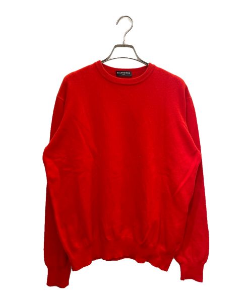 BALENCIAGA（バレンシアガ）BALENCIAGA (バレンシアガ) Logo Crewneck Sweater 485645 レッド サイズ:Ｍの古着・服飾アイテム