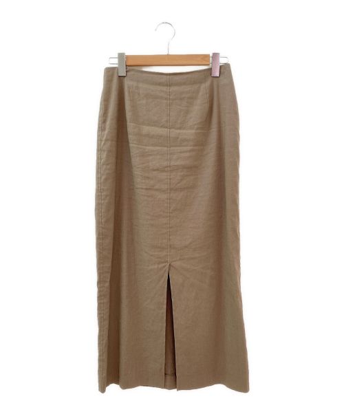 L'ESSAGE（レサージュ）L'ESSAGE (レサージュ) バイオリネンストレットスカート ブラウン サイズ:38の古着・服飾アイテム