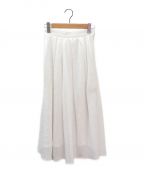 Mame Kurogouchi（）の古着「Tulip Motif Volume Pleated Skirt」｜ホワイト