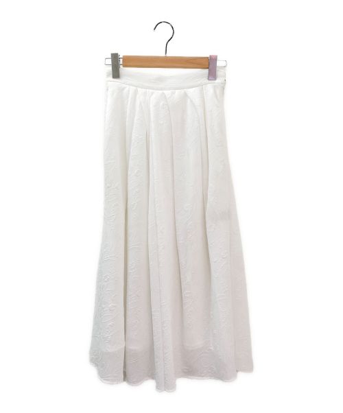 Mame Kurogouchi（マメクロゴウチ）Mame Kurogouchi (マメクロゴウチ) Tulip Motif Volume Pleated Skirt ホワイト サイズ:1 未使用品の古着・服飾アイテム