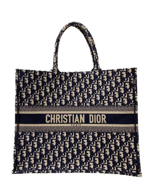 Christian Dior（クリスチャン ディオール）Christian Dior (クリスチャン ディオール) ブックトート ネイビー サイズ:ラージの古着・服飾アイテム