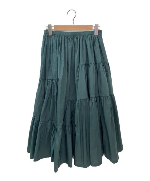 mina perhonen（ミナ ペルホネン）mina perhonen (ミナ ペルホネン) nubes スカート グリーン サイズ:38の古着・服飾アイテム