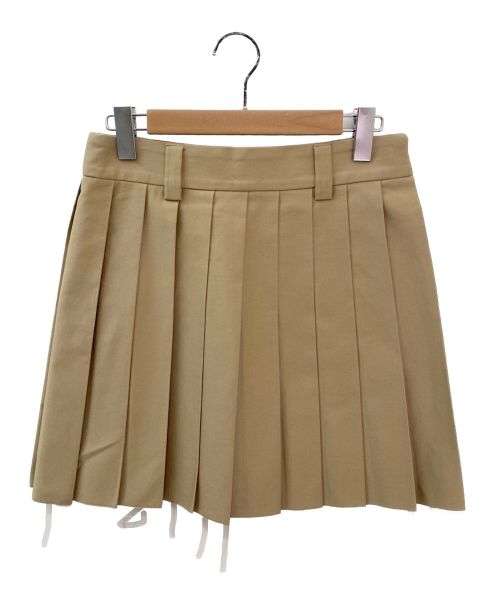 MIU MIU（ミュウミュウ）MIU MIU (ミュウミュウ) Pleated chino skirt ベージュ サイズ:38の古着・服飾アイテム