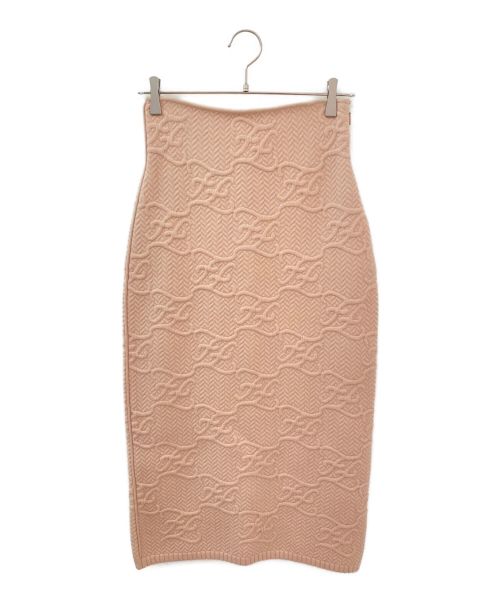 FENDI（フェンディ）FENDI (フェンディ) カリグラフィーニットスカート ピンク サイズ:42の古着・服飾アイテム