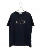 VALENTINOヴァレンティノ）の古着「VLTNロゴTシャツ」｜ブラック