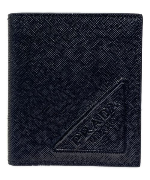 PRADA（プラダ）PRADA (プラダ) Leather Bi-Fold Wallet ブラックの古着・服飾アイテム