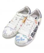 DSQUARED2ディースクエアード）の古着「Doodle Yankee Boxer Sneakers」｜ホワイト