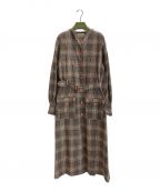 GUCCI）の古着「Prince of Wales belted coat」｜ブラウン