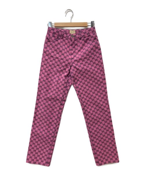 GUCCI（グッチ）GUCCI (グッチ) GG柄パンツ ピンク サイズ:12（KIDS 150cm程度）の古着・服飾アイテム
