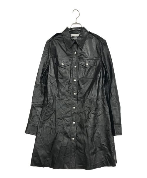 Calvin Klein（カルバンクライン）Calvin Klein (カルバンクライン) レザーシャツ ブラック サイズ:SIZE　44の古着・服飾アイテム