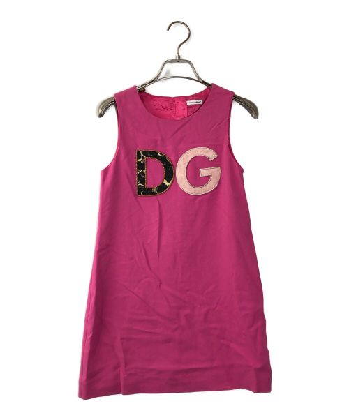 DOLCE & GABBANA（ドルチェ＆ガッバーナ）DOLCE & GABBANA (ドルチェ＆ガッバーナ) ロゴノースリーブワンピース ショッキングピンク サイズ:9/10の古着・服飾アイテム