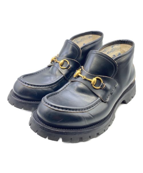 GUCCI（グッチ）GUCCI (グッチ) Leather Horsebit Loafer ブラック サイズ:SIZE 8 1/2の古着・服飾アイテム