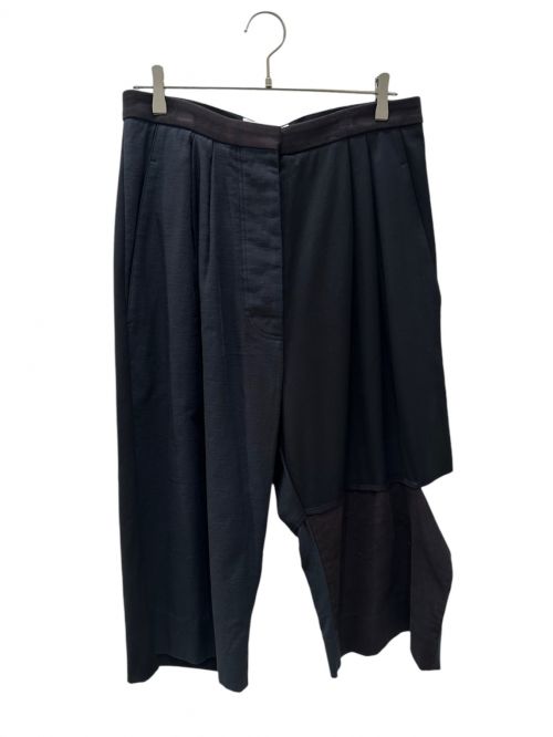LOEWE（ロエベ）LOEWE (ロエベ) 切り替えカットワイドパンツ ブラウン×ブラック サイズ:38の古着・服飾アイテム
