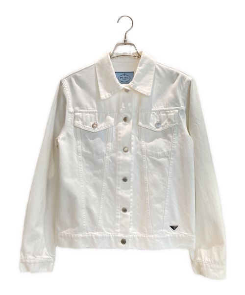 PRADA（プラダ）PRADA (プラダ) Bull デニムジャケット ホワイト サイズ:Lの古着・服飾アイテム