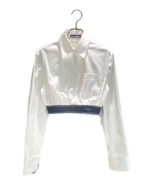 PRADA（プラダ）PRADA (プラダ) ポプリンストレッチシャツ ホワイト サイズ:38の古着・服飾アイテム