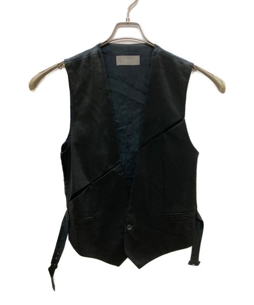 DIOR HOMME（ディオール オム）DIOR HOMME (ディオール オム) ウールデザインベスト ブラック サイズ:44の古着・服飾アイテム