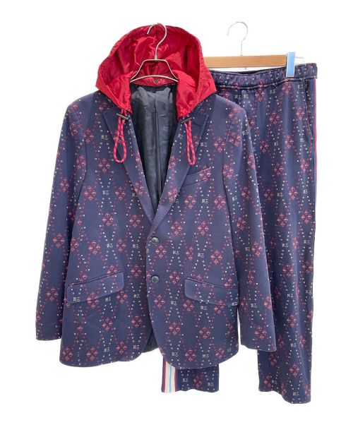ETRO（エトロ）ETRO (エトロ) チェック柄セミトラディッショナルスーツ/Comfortetro Hooded Men's Blazer Jacket ネイビー サイズ:50の古着・服飾アイテム