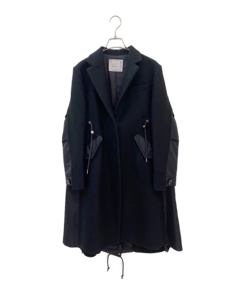 sacai（サカイ）sacai (サカイ) WOOL MELTON CHESTER COAT ブラック サイズ:1の古着・服飾アイテム