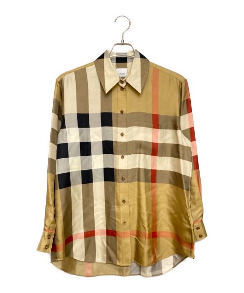 BURBERRY（バーバリー）BURBERRY (バーバリー) チェックシルクシャツ ベージュ サイズ:36の古着・服飾アイテム