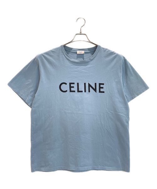 CELINE（セリーヌ）CELINE (セリーヌ) CELINE ロゴ カットソー スカイブルー サイズ:Lの古着・服飾アイテム